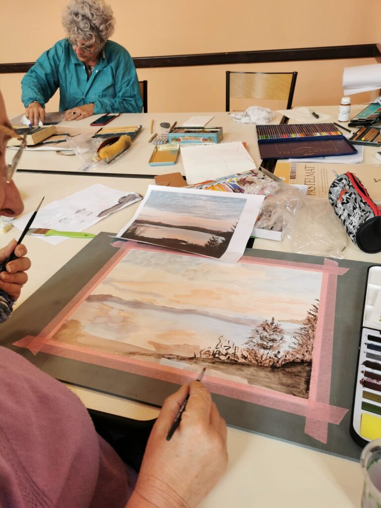 Cours dessin la croisille 31 mai paysage aquarelle