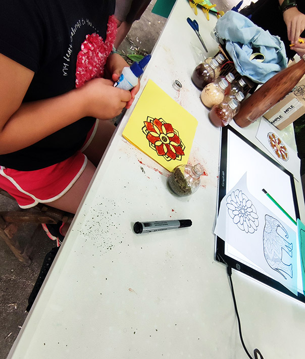 Atelier mandala en epices treignac projet 3